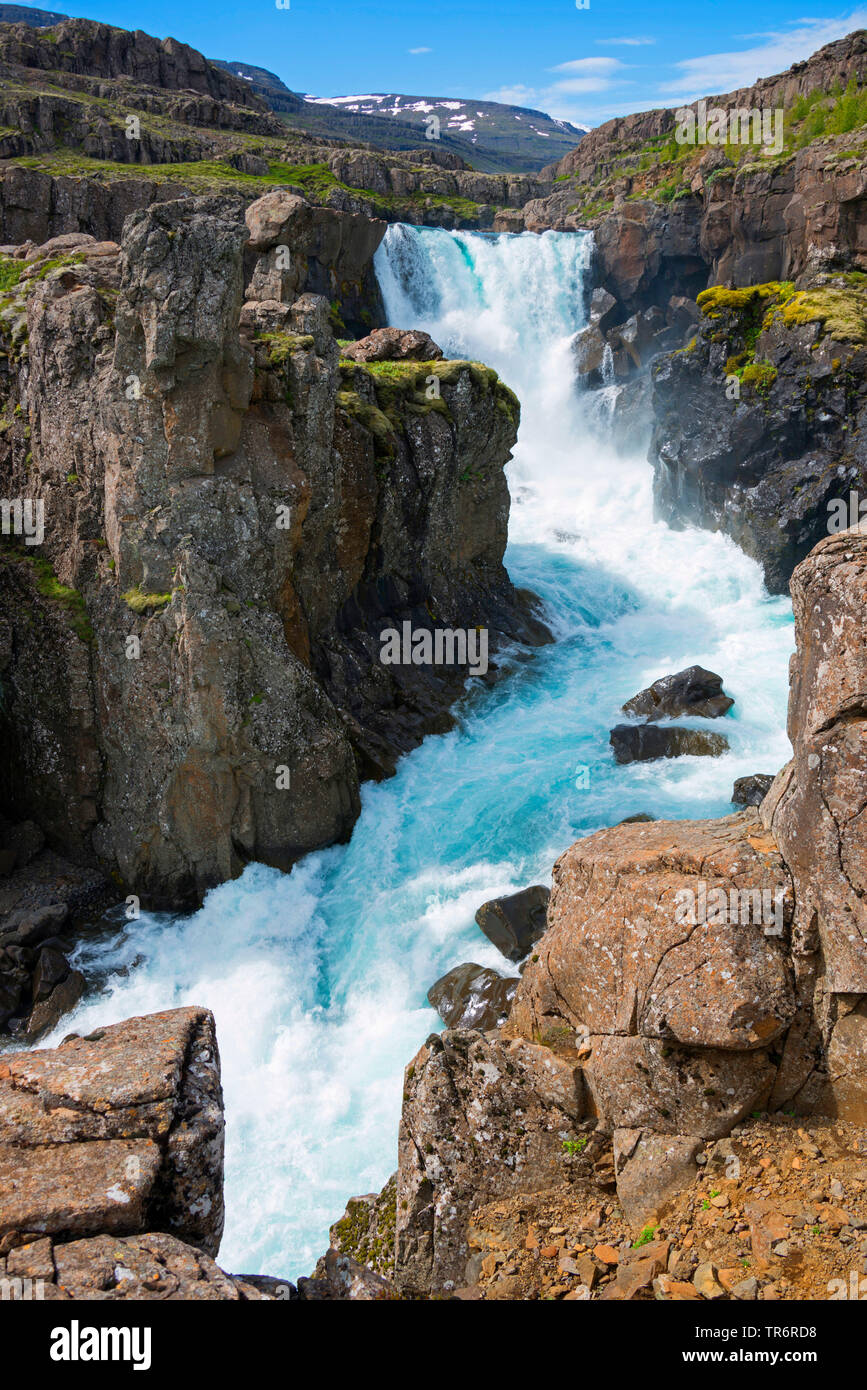 Wasserfall Fossal, Island, Island Stockfoto