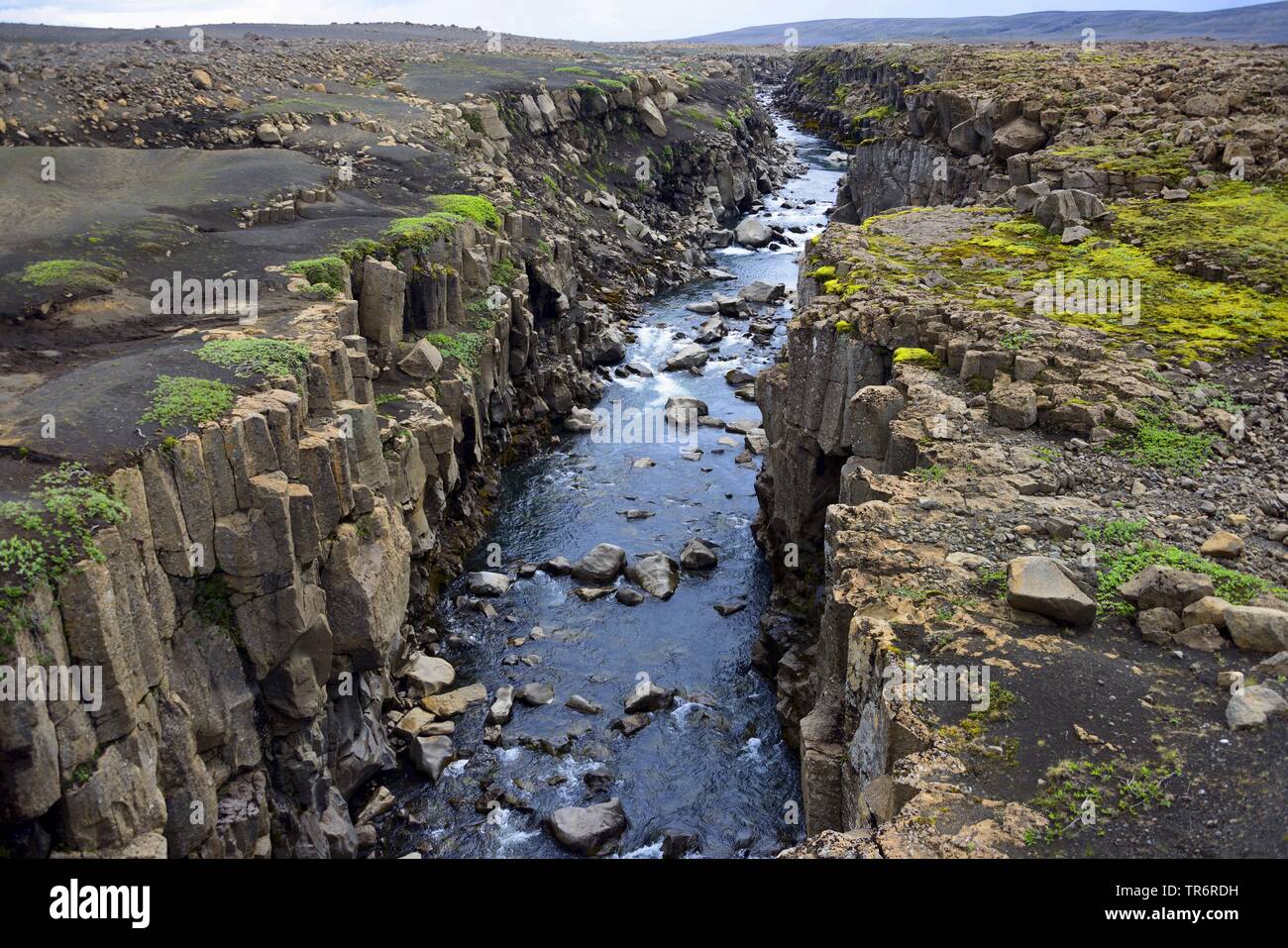 Fluss Kaldakvisl, Island, Sprengisandur Stockfoto