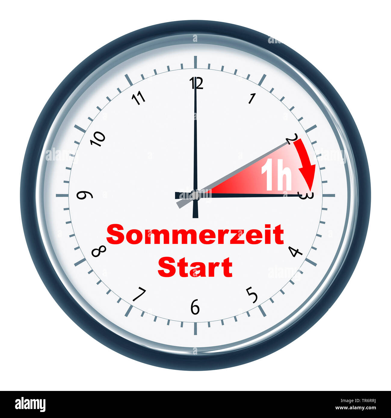 Uhr mit Titel Sommerzeit starten, Beginn der Sommerzeit Stockfoto