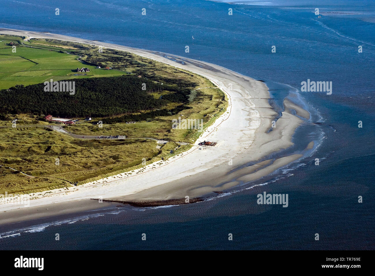 Dünen an der Nordsee, Luftbild, Niederlande Stockfoto