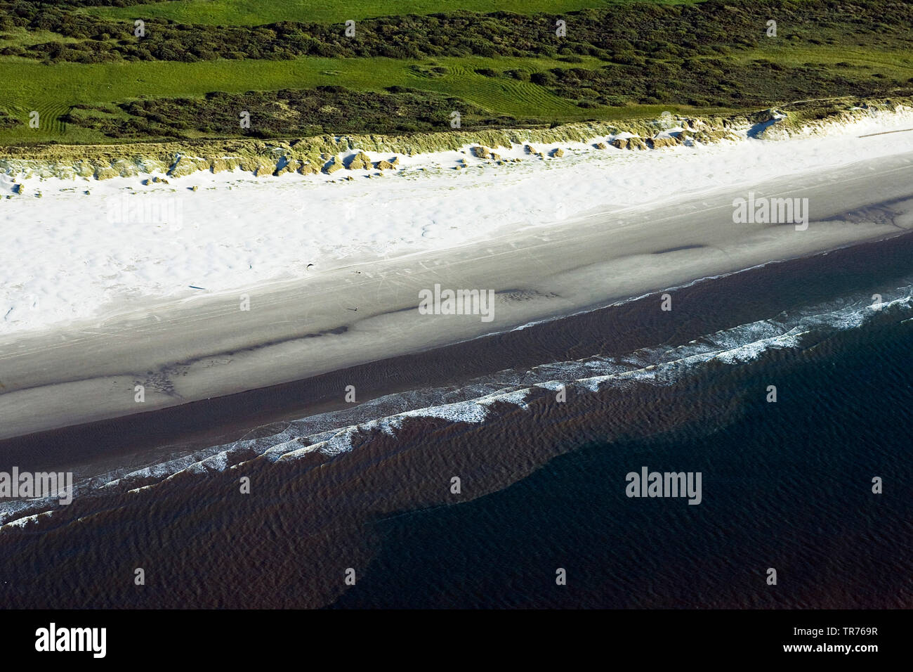 Dünen an der Nordsee, Luftbild, Niederlande Stockfoto