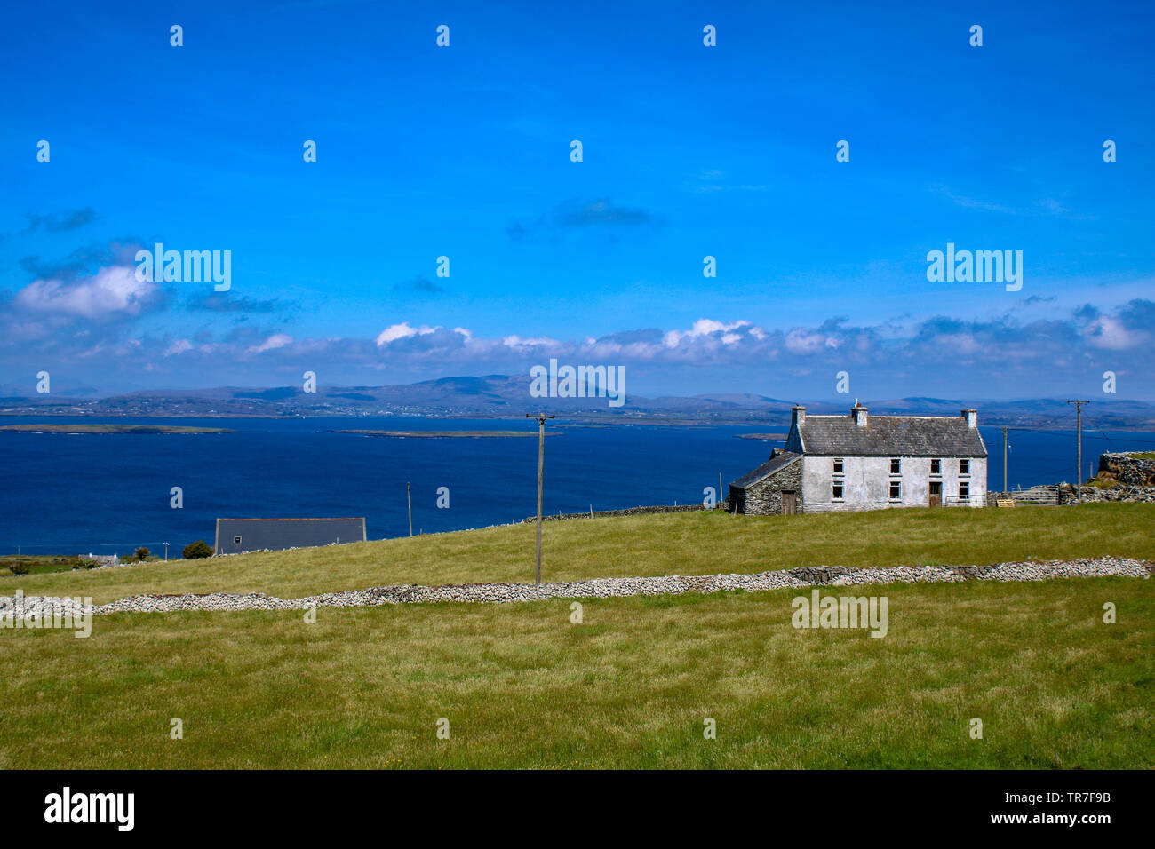 Sommertag auf Cape Clear Island West Cork Irland. Es ist der südlichste bewohnte Teil Irlands und hat eine Bevölkerung von 147 Menschen. Stockfoto