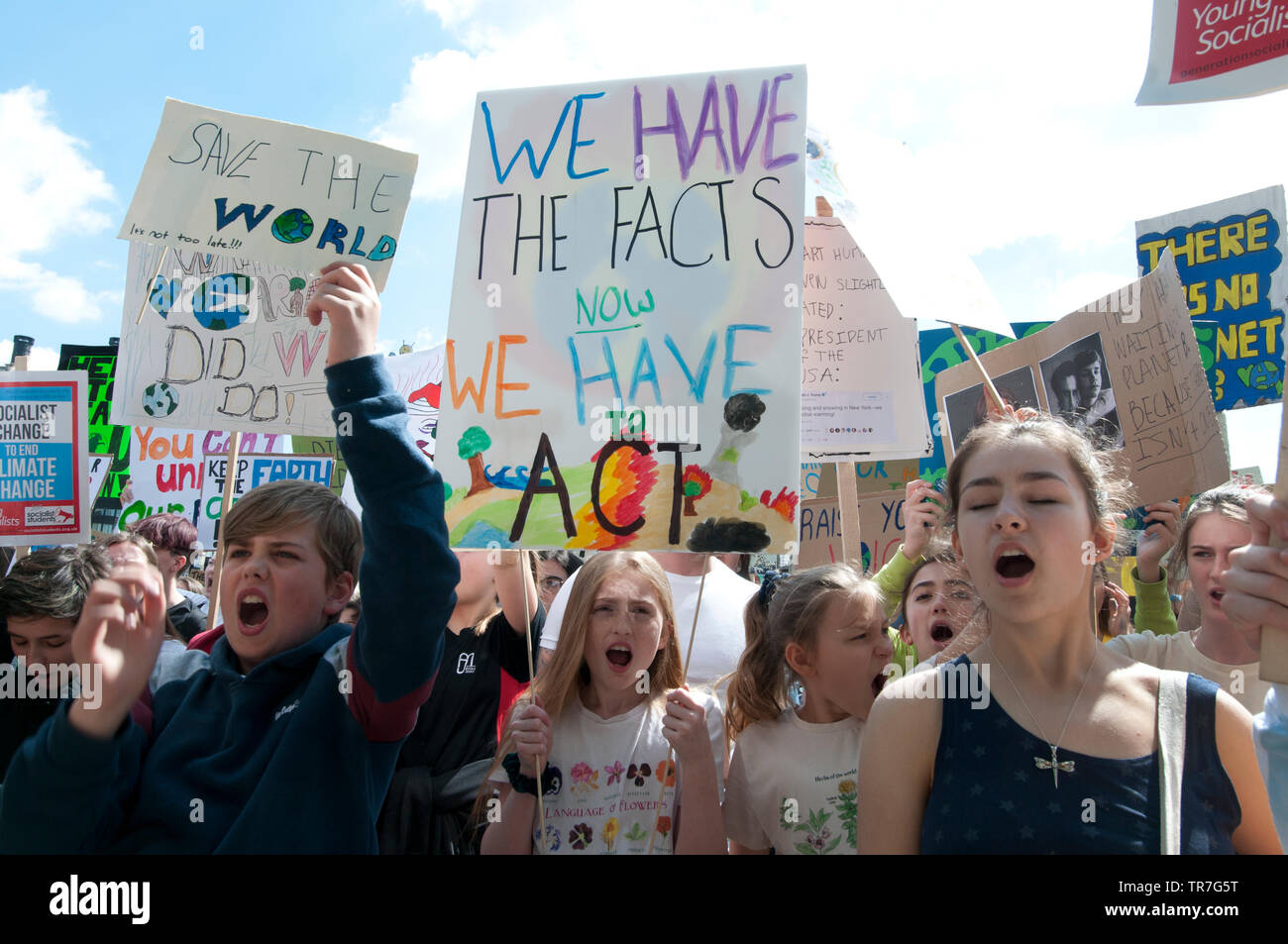 Schule Klima Streik, London, England, UK. Stockfoto