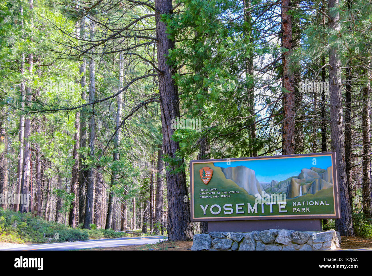 Yosemite National Park, Big Oak Flat Eingang Stockfoto