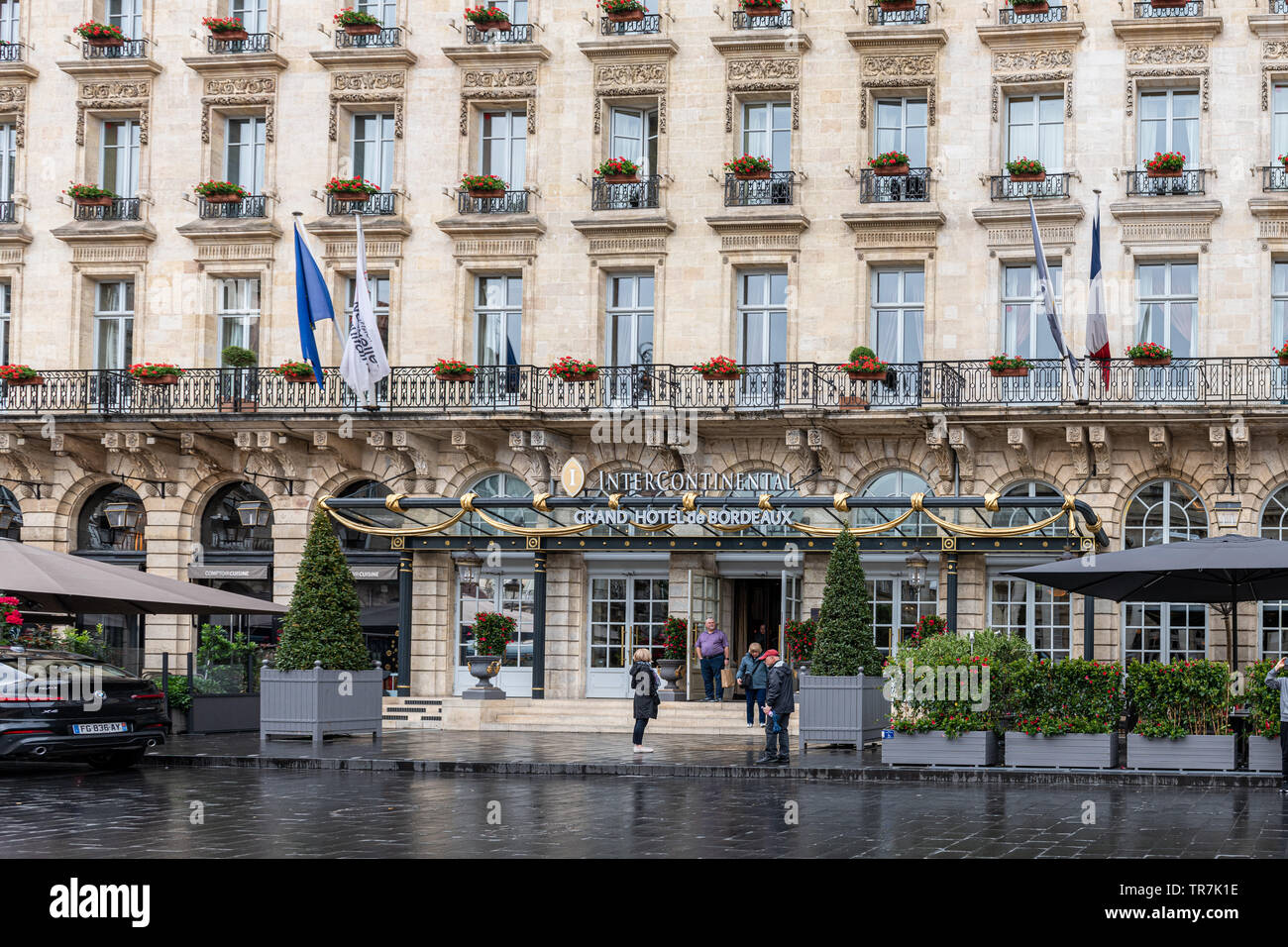 Intercontinental Grand Hotel in Bordeaux, Frankreich mit neoklassizistischen Fassade Stockfoto