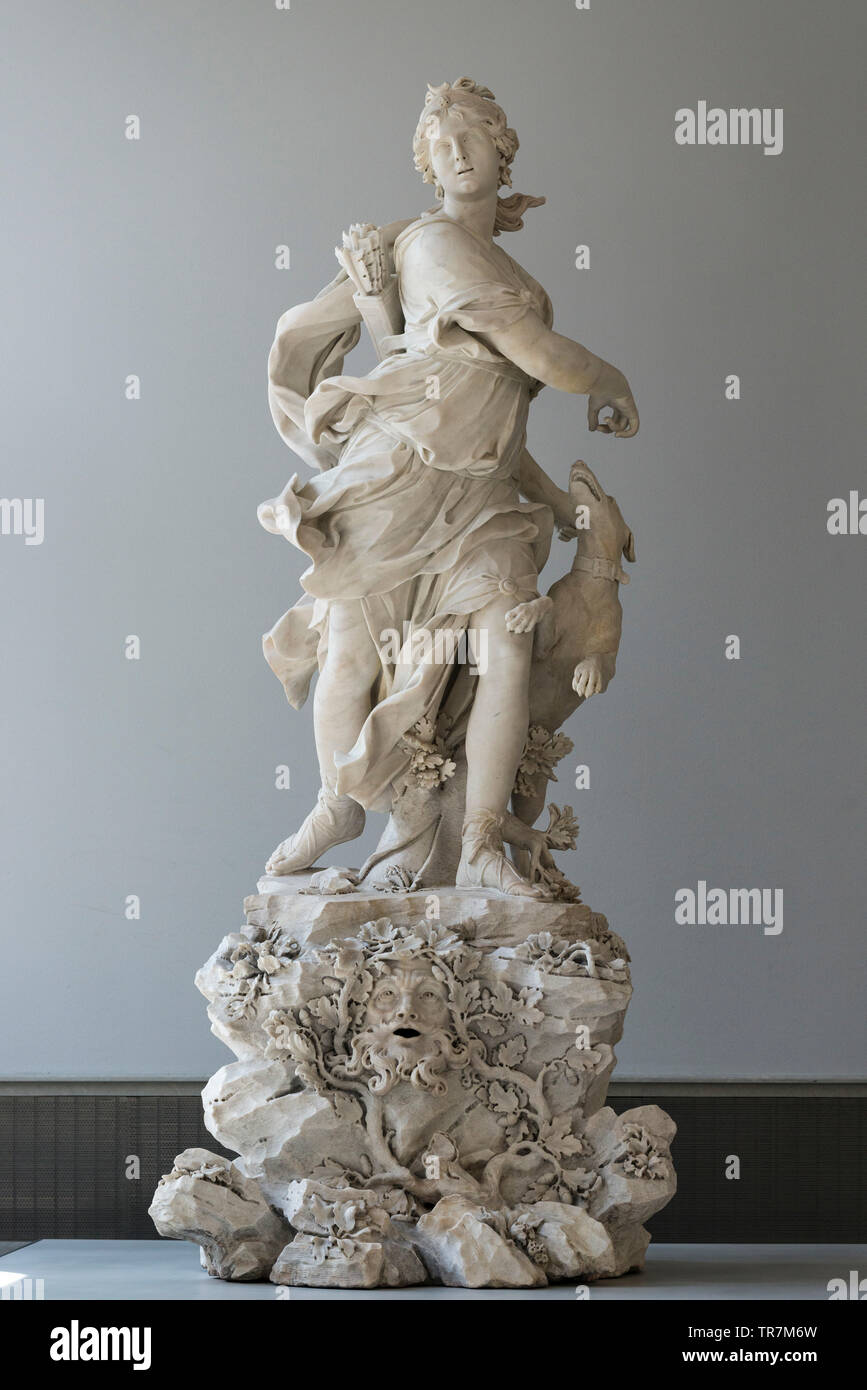 Berlin. Deutschland. Bernardino Cametti (1669-1736), Diana als Jägerin, 1717/1720, Bode Museum. Stockfoto