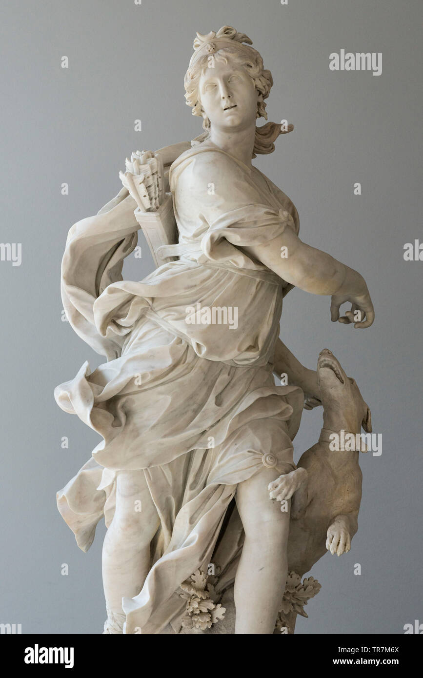 Berlin. Deutschland. Bernardino Cametti (1669-1736), Diana als Jägerin, 1717/1720, Bode Museum. Stockfoto