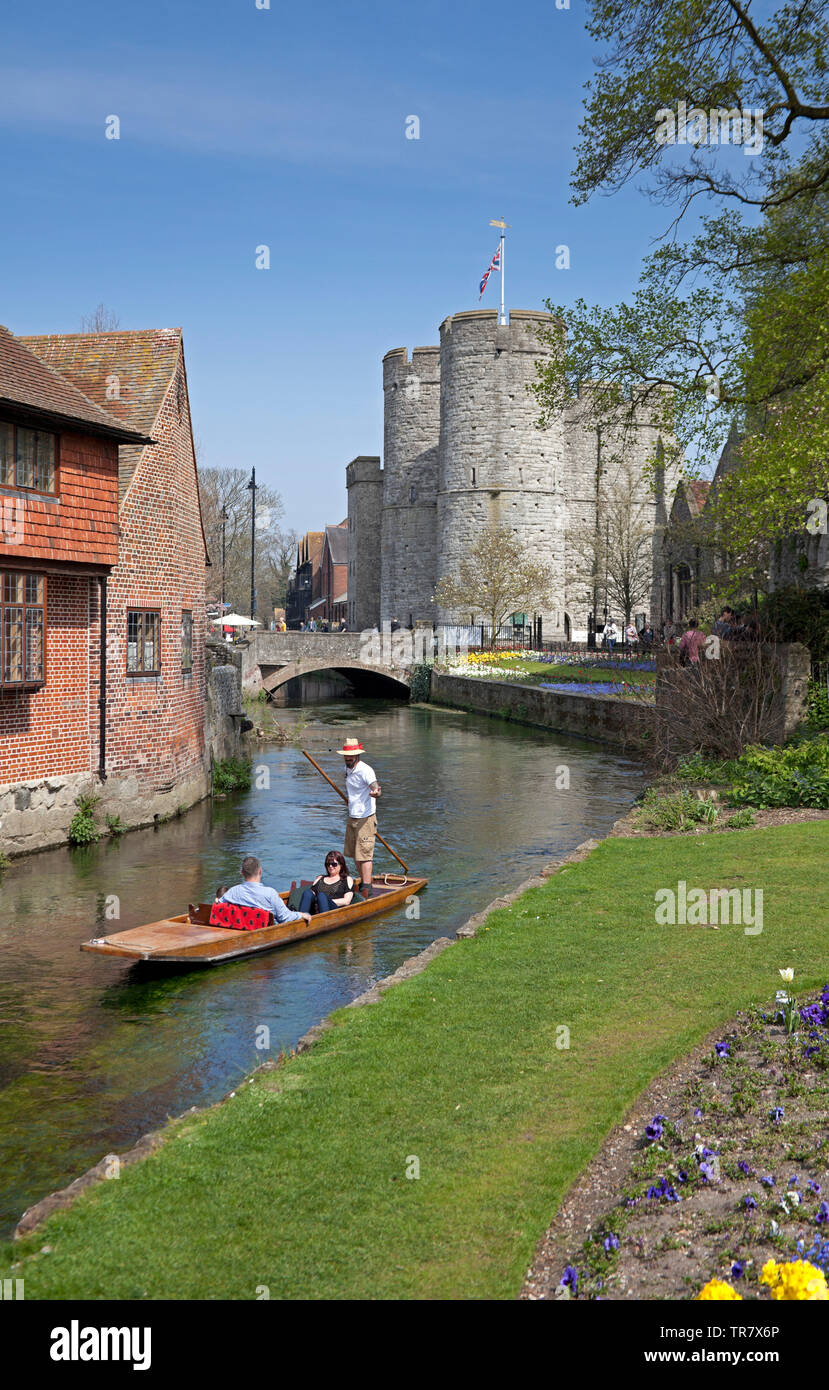 Punt sightseeing tour, Canterbury, England, Großbritannien Stockfoto