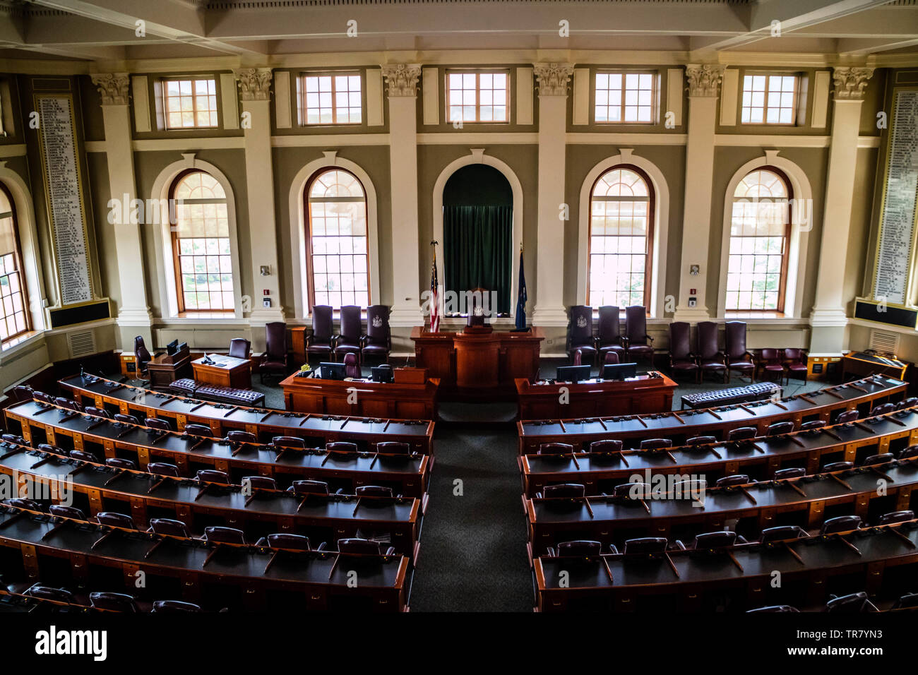 Augusta State Capital, ME, USA - August 8, 2018: Das Maine State Legislature Hall Stockfoto