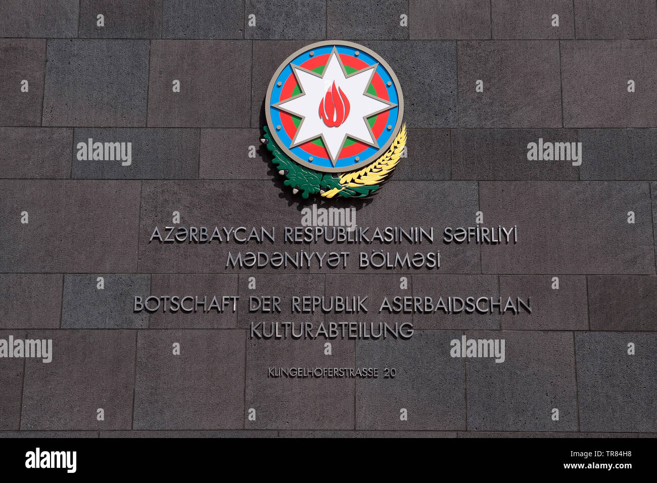 Botschaft der Republik Aserbaidschan in Berlin, Deutschland Stockfoto