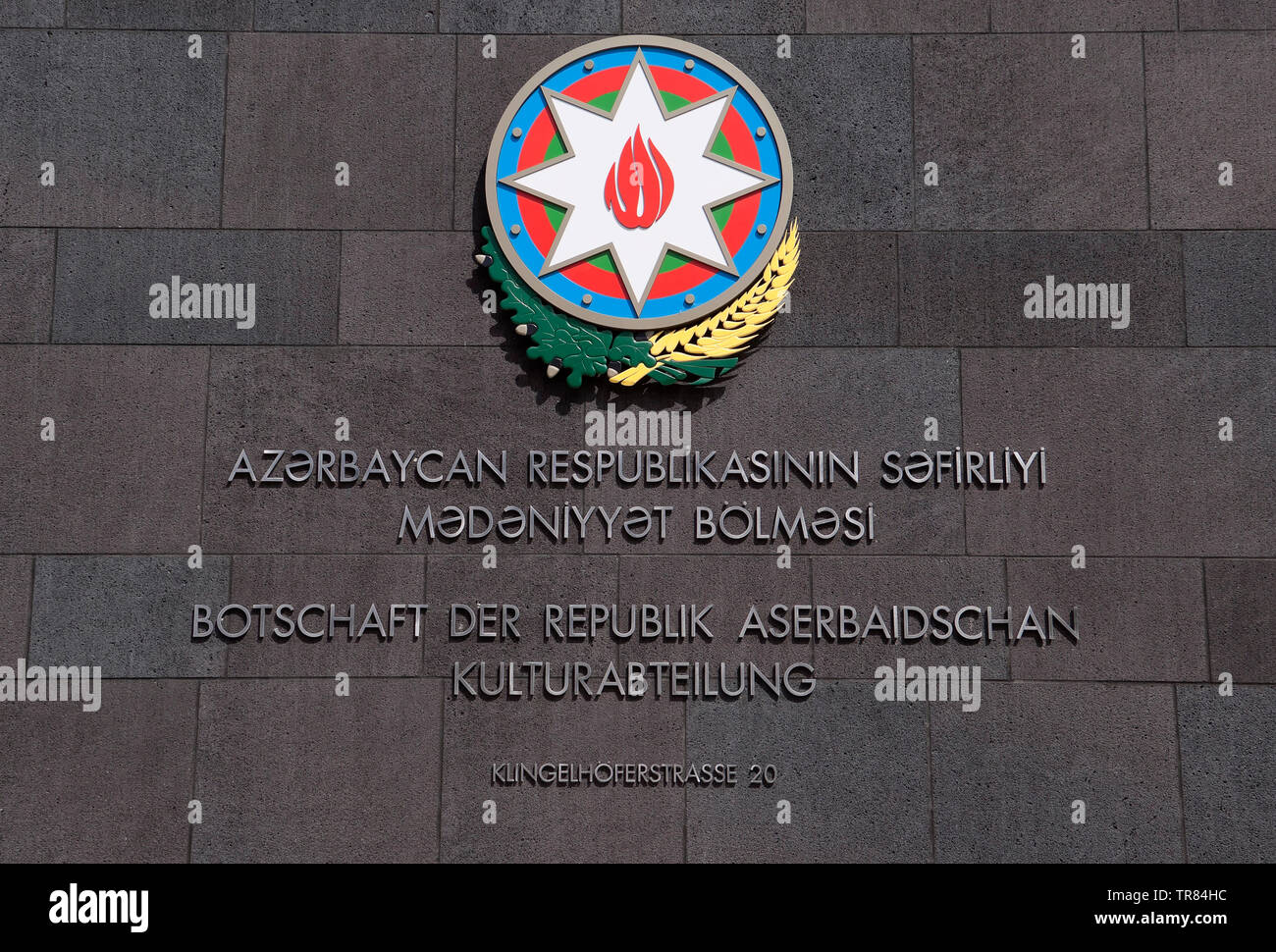 Botschaft der Republik Aserbaidschan in Berlin, Deutschland Stockfoto