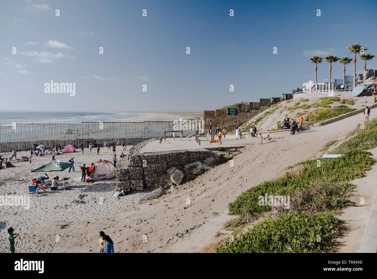 Grenzmauer an Tijuanaa Stockfoto