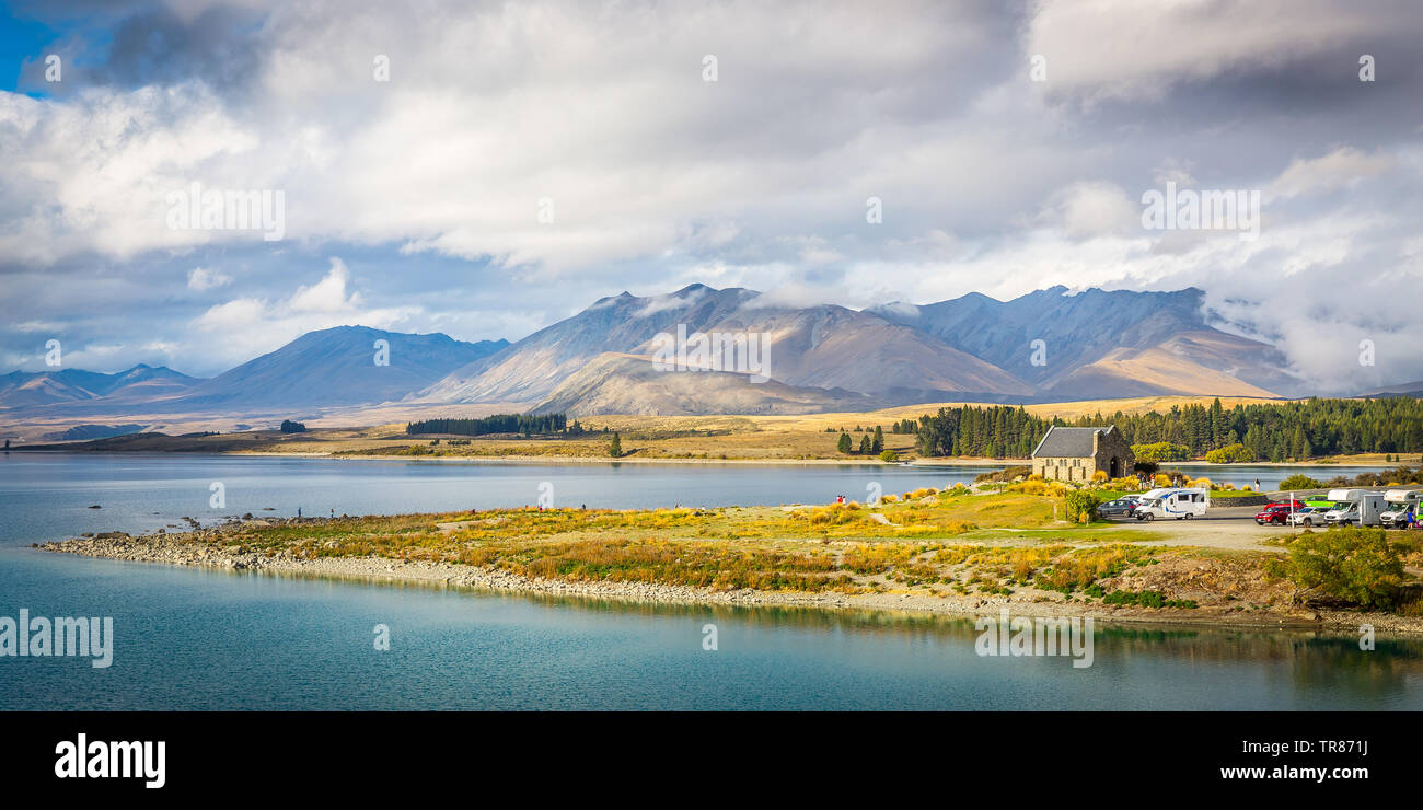 Kirche des Guten Hirten, Lake Tekapo, Neuseeland Stockfoto