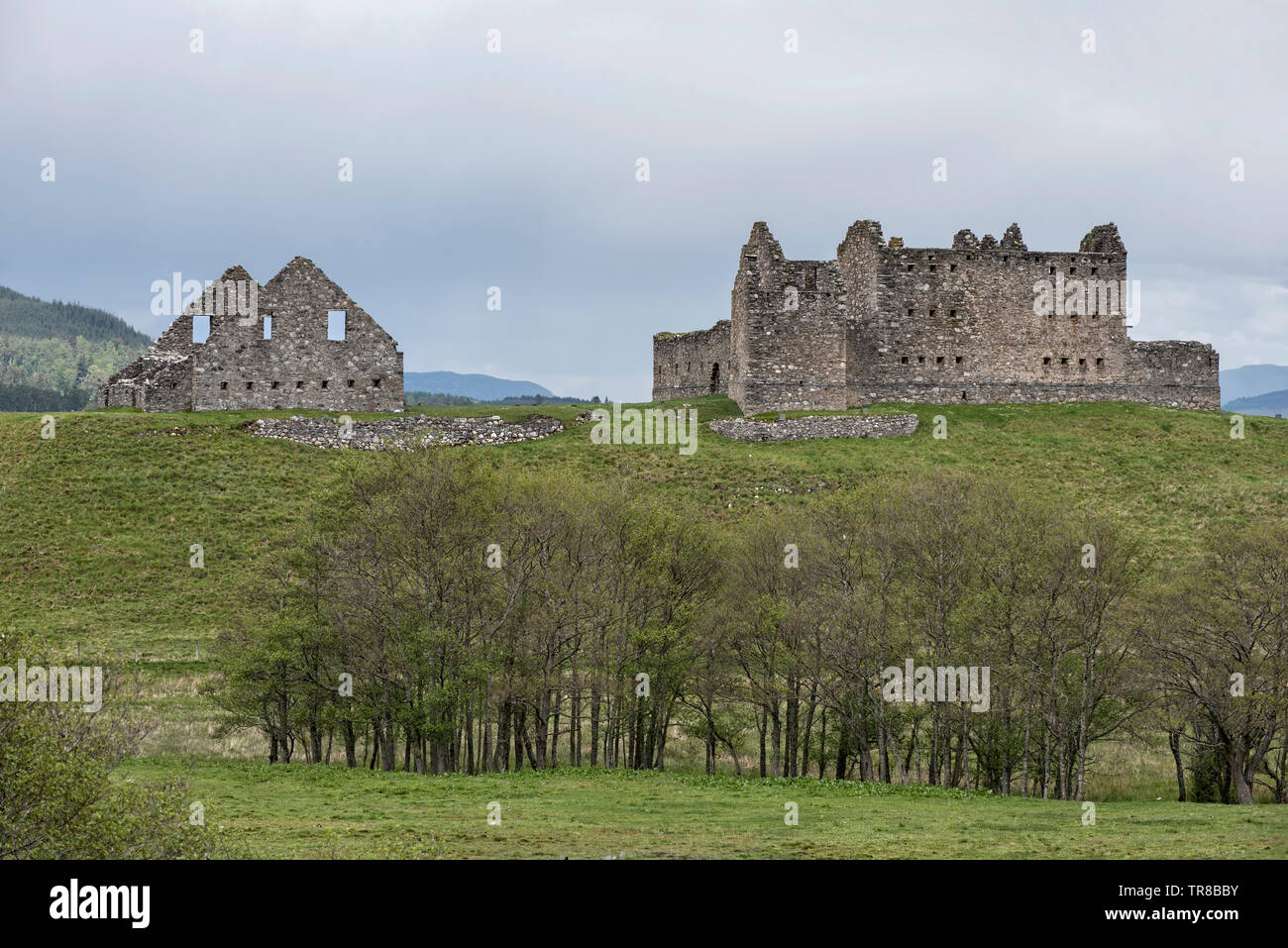 Ruthven Barracks von historischen Schottland in der Nähe von Kingussie im Cairngorms Nationalpark, Schottland, Großbritannien. Stockfoto