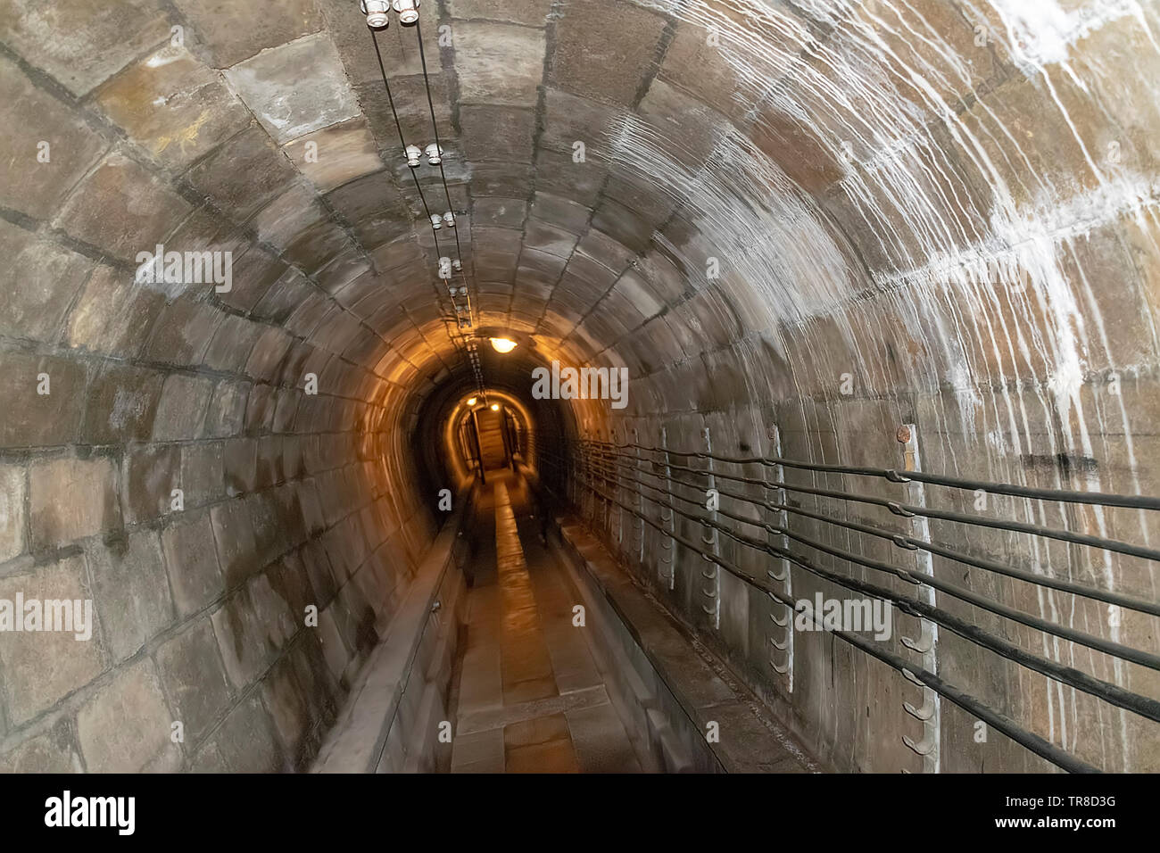 Frankreich, Elsass, Juni 2015: Tunnel Anschluss U-Konstruktionen am Fort de Mutzig, Festung von Kaiser Willheim II, Niederländische kippen Stockfoto