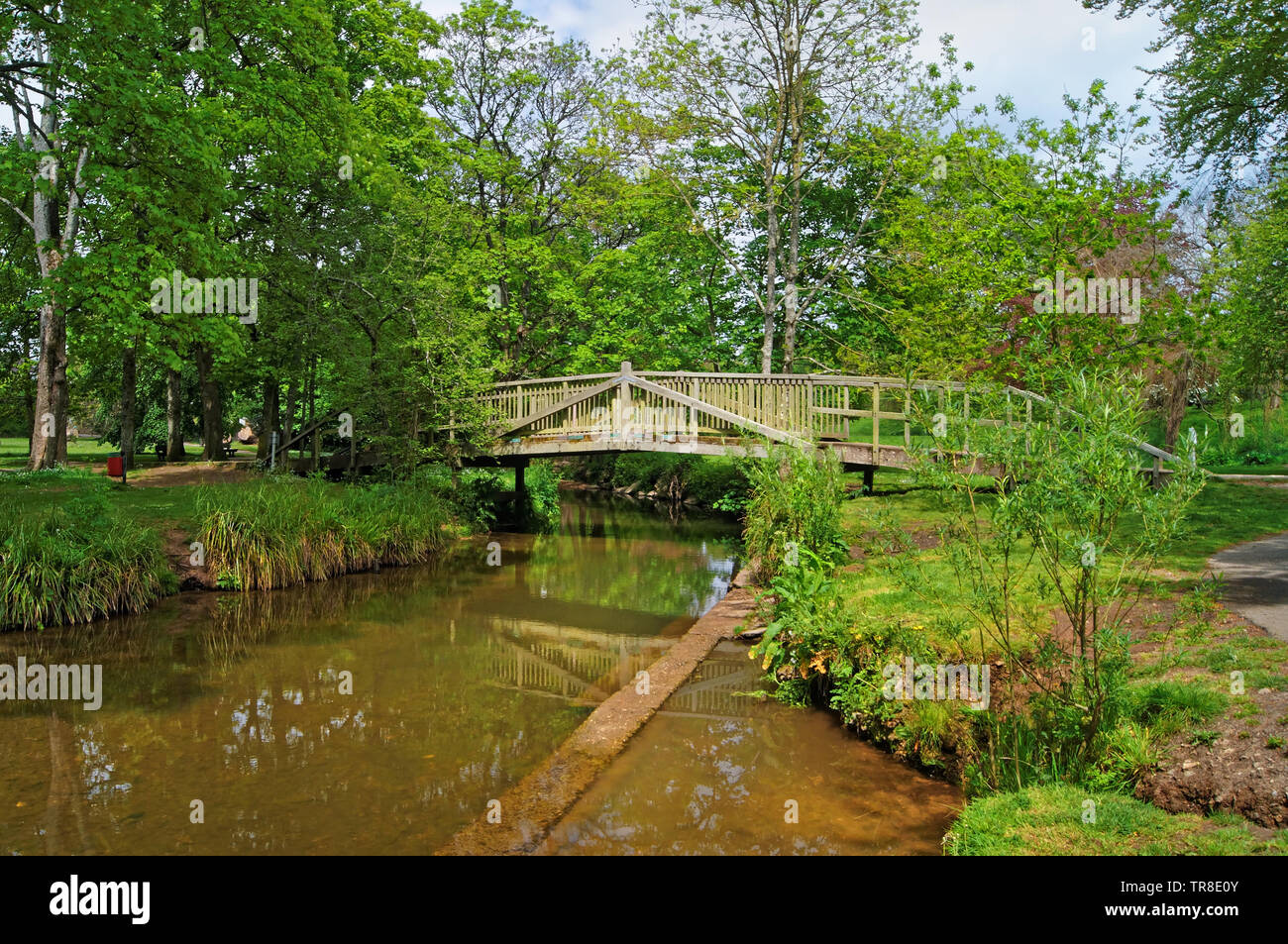 UK, Devon, Sidmouth, die byes, Fluss Sid und Zyklus Brücke Stockfoto