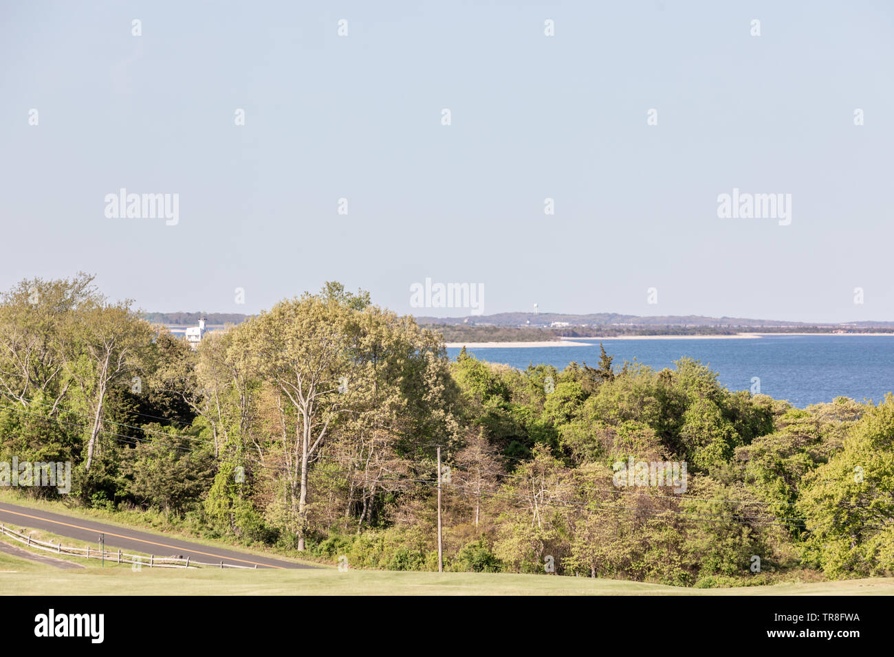 Landschaft von Shelter Island, NY mit Blick auf die North Fork Stockfoto