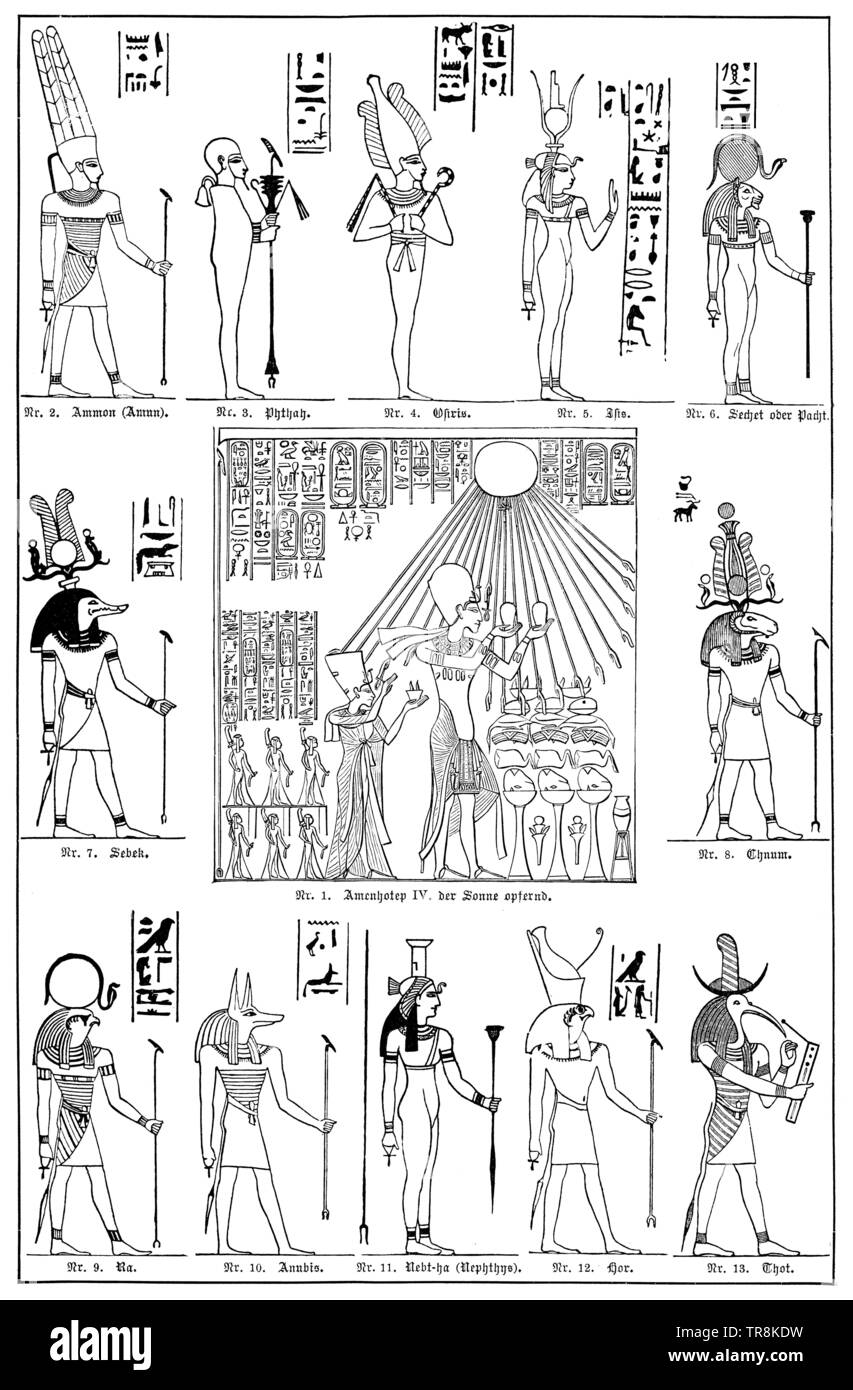 Ägypten: Mythologie,, (Enzyklopädie, 1893) Stockfoto