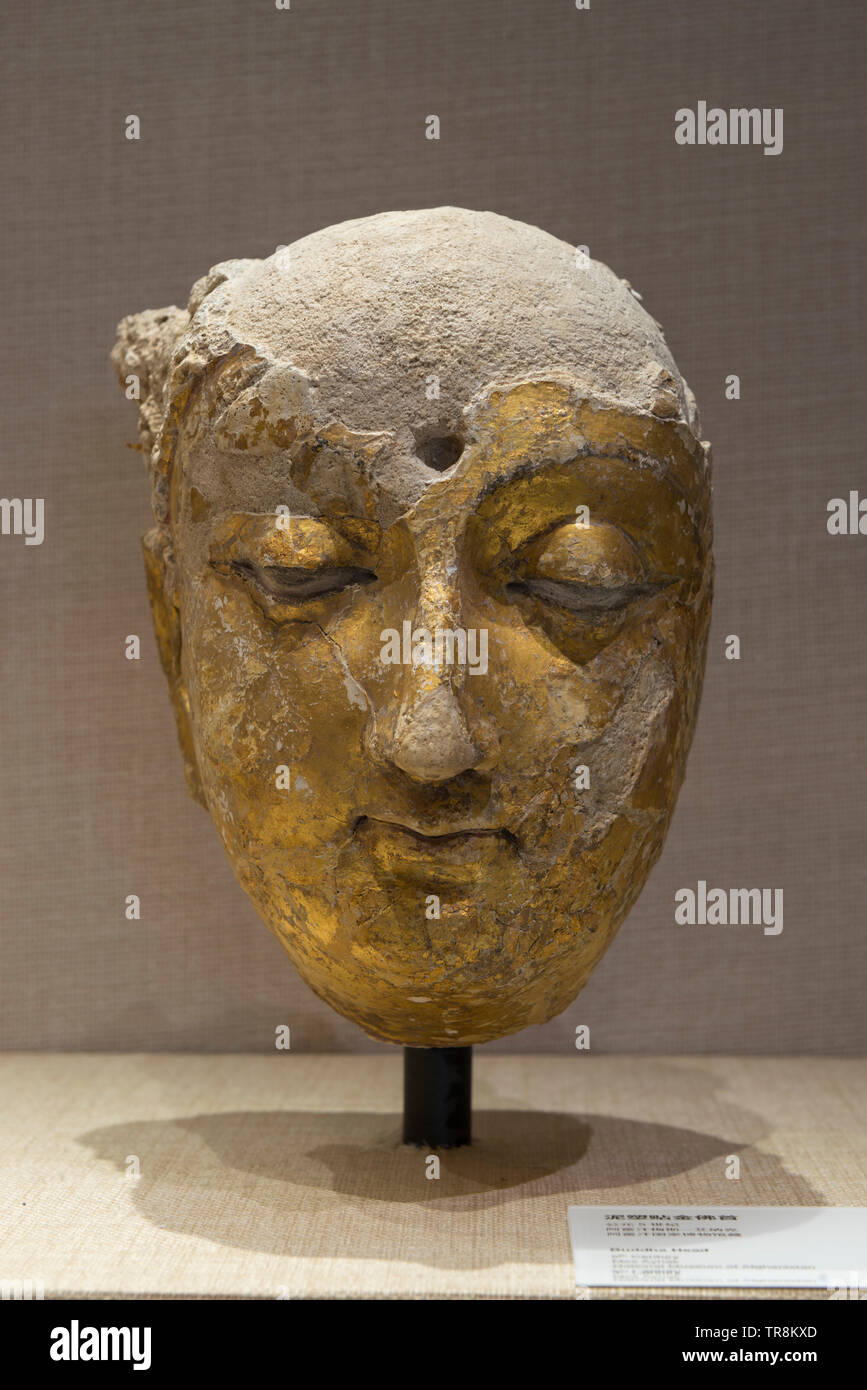 Buddha Kopf. 5. Jahrhundert. Mes Aynak. Nationales Museum für Afghanistan Stockfoto