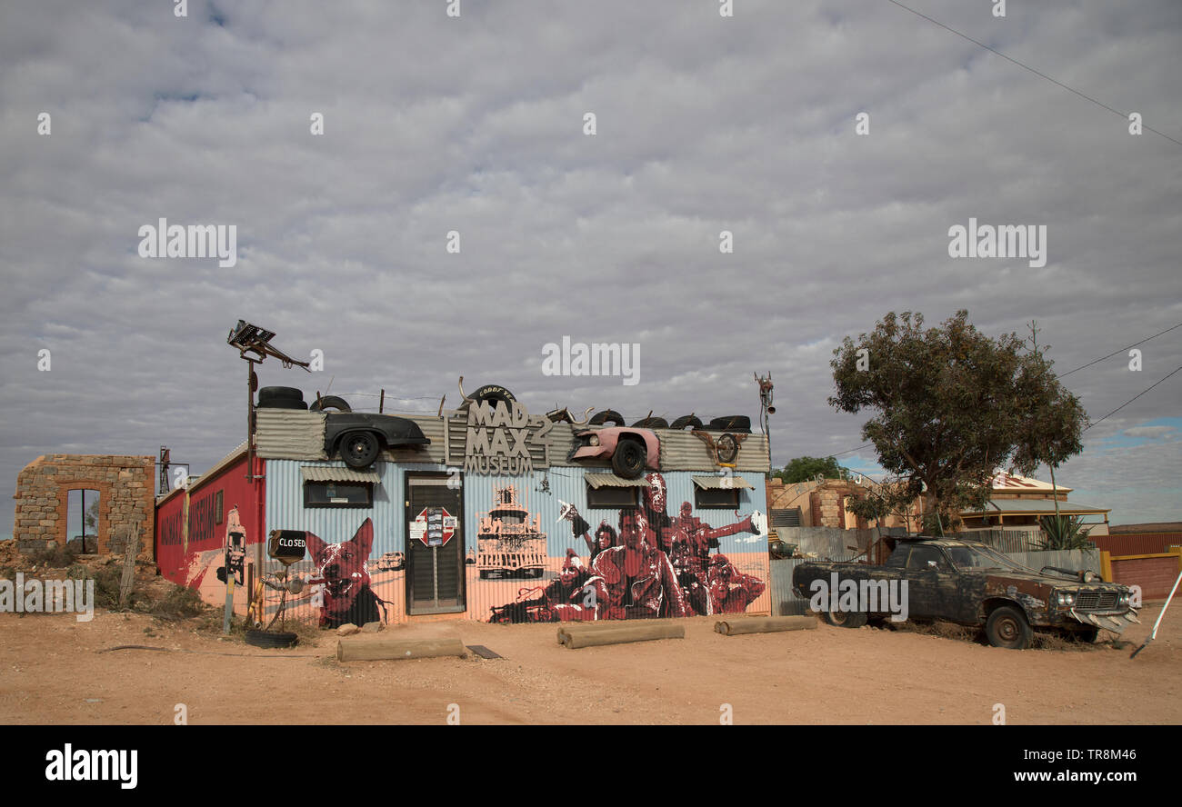 Outback Stadt, Silverton New South Wales, Australien. Die Mad Max Museum. Die Mad Max Filme wurden in und um galaxywars gefilmt. Stockfoto