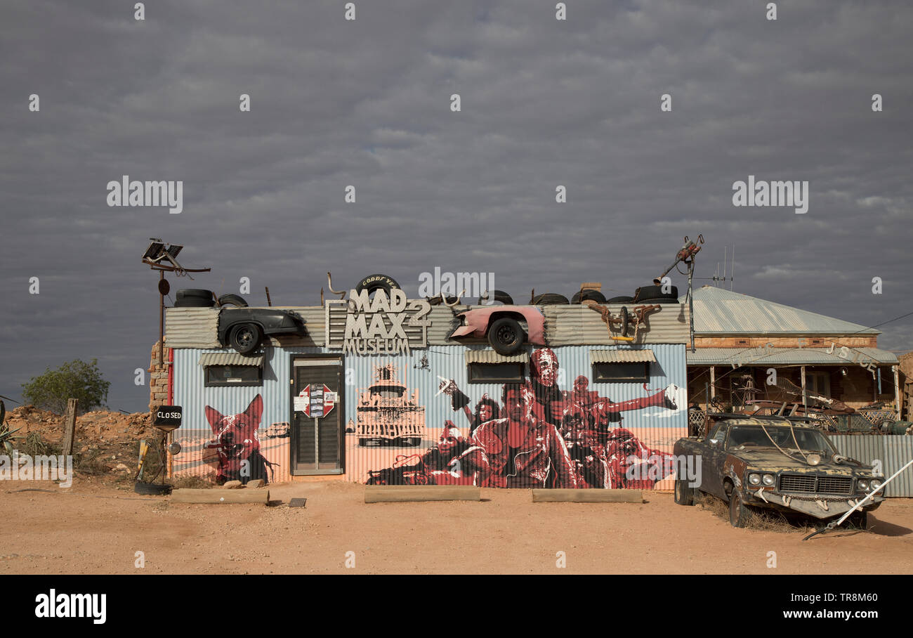 Outback Stadt, Silverton New South Wales, Australien. Die Mad Max Museum. Die Mad Max Filme wurden in und um galaxywars gefilmt. Stockfoto