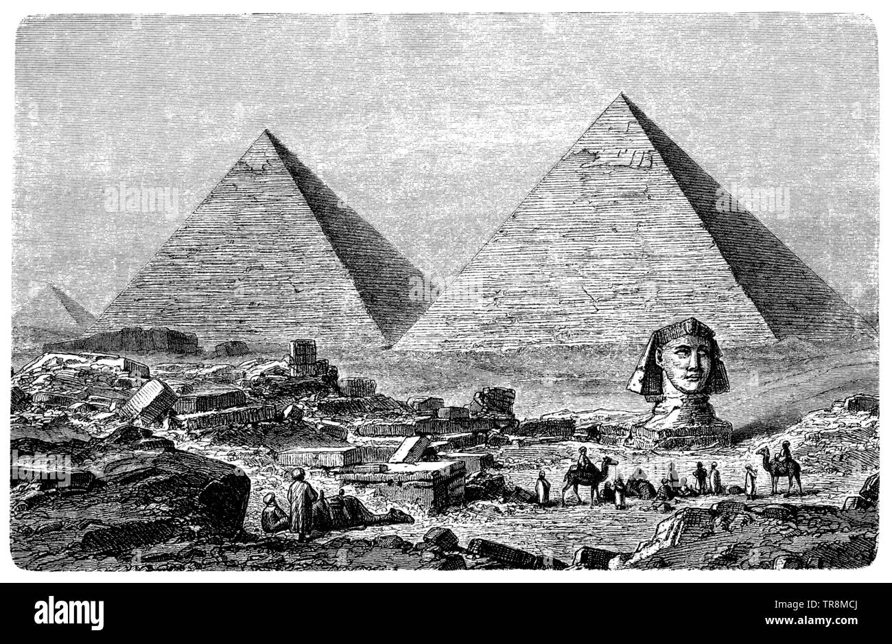 Pyramiden von Gizeh,, (Kunst Geschichte Buch, 1887) Stockfoto