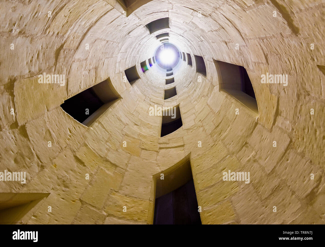 Die Doppelspiraltreppe im Chateau de Chambord in Loir et Cher, Centre Val de Loire, Frankreich Stockfoto