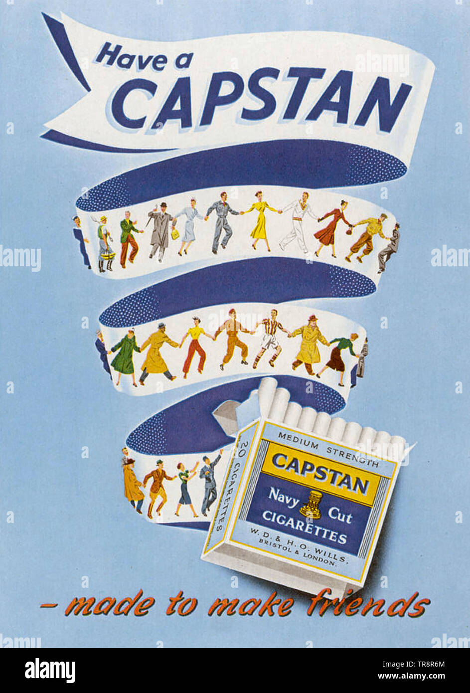 Ankerwinde zigarette Poster über 1950 Stockfoto