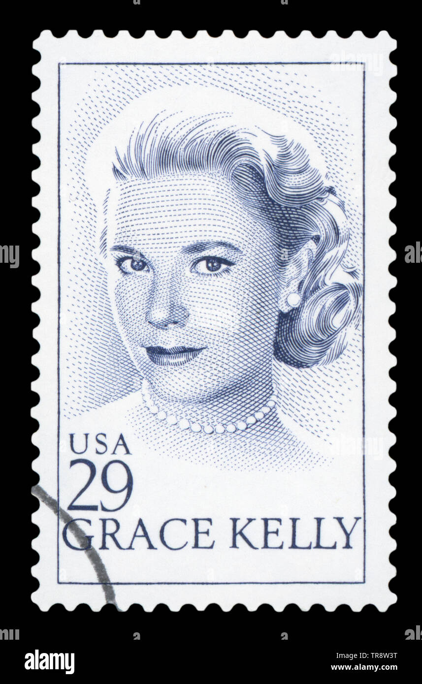 Vereinigte STAATEN VON AMERIKA - ca. 1993: Briefmarke von United States gedruckt, zeigt, Grace Kelly, circa 1993. Stockfoto