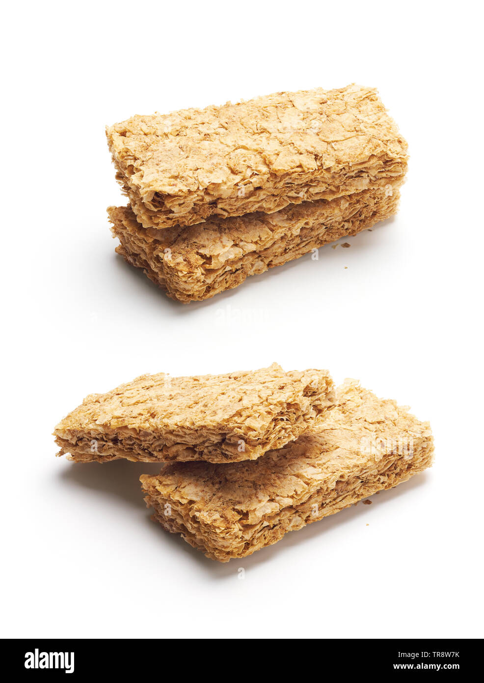 Frühstück Müsli auf weißem Hintergrund Stockfoto