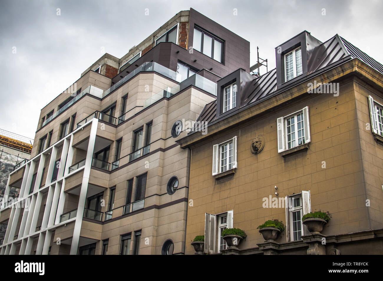 Moderne Gebäude design Architektur, neuen Apartments, Belgrad, Serbien Stockfoto