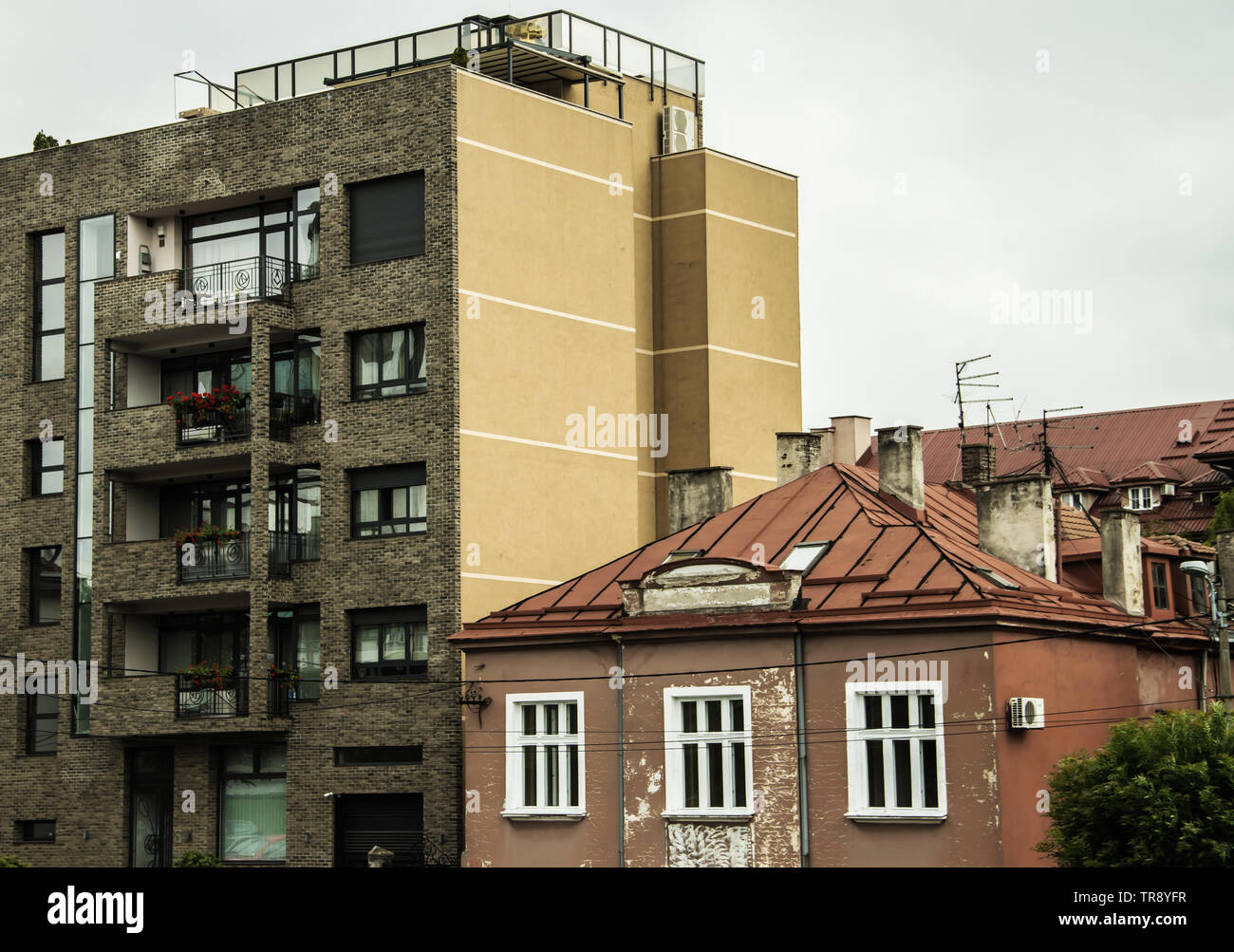 Moderne Gebäude design Architektur, neuen Apartments, Belgrad, Serbien Stockfoto