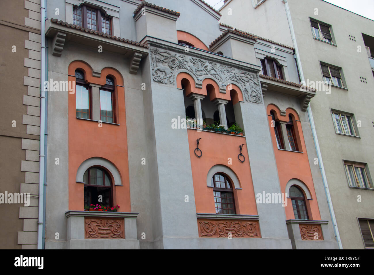 Moderne Gebäude design Architektur, neuen Apartments, Belgrad, Serbien Stockfoto