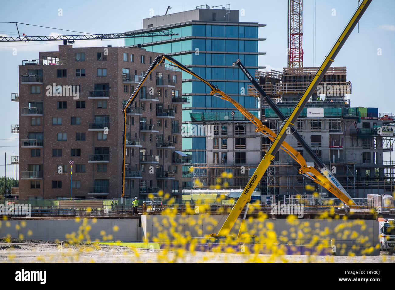 Almere Poort, in der Nähe von Amsterdam ist die am schnellsten wachsende Gemeinschaft in Holland. Stockfoto