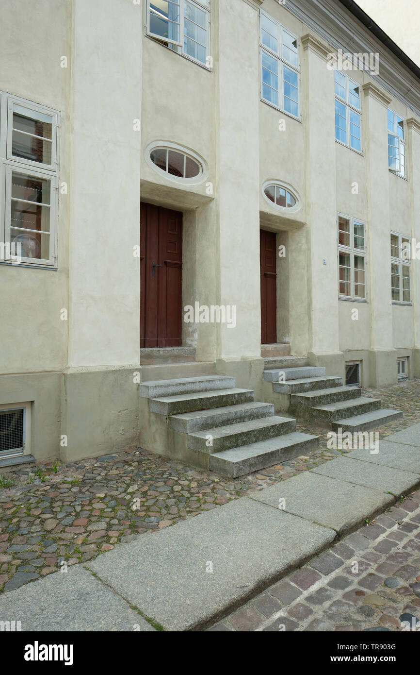 Eine germanische Architektur Stil Gebäude in Stralsund die Hansestadt an der deutschen Ostseeküste. Stockfoto