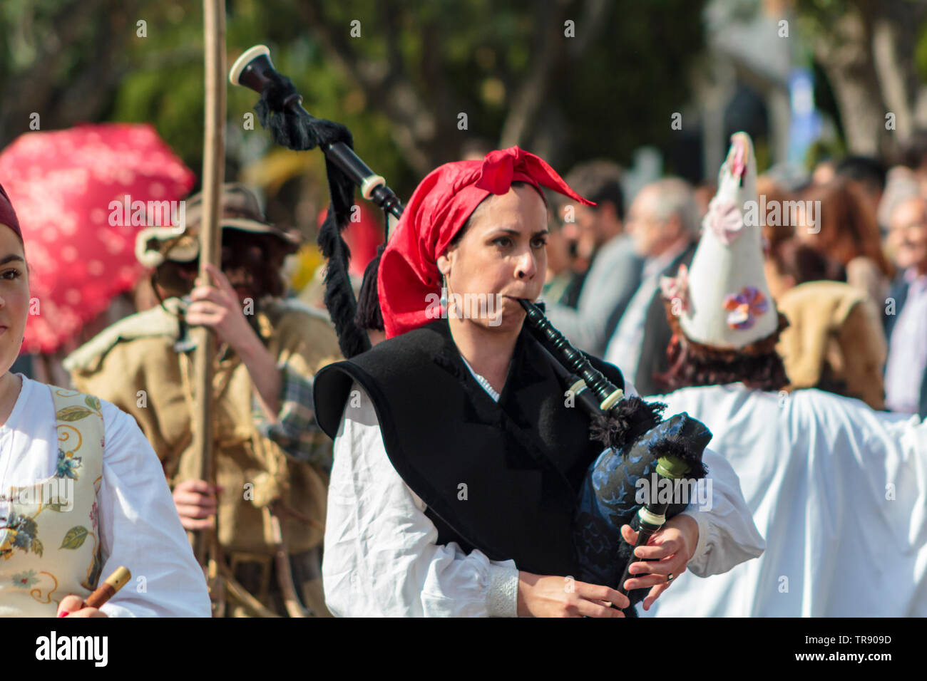 Lissabon, Portugal: 18. Mai 2019: Iberische Maske Festival Parade in Lissabon Stockfoto