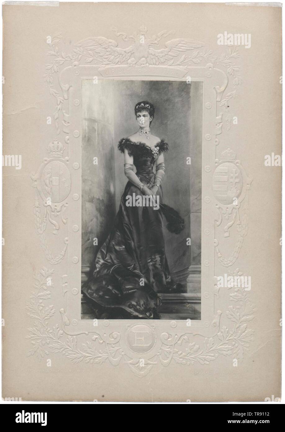 Elisabeth, Kaiserin von Österreich, Fotografie auf Malerei in Token-basiertes über die Ermordung von Elisabeth, Additional-Rights - Clearance-Info - Not-Available Stockfoto