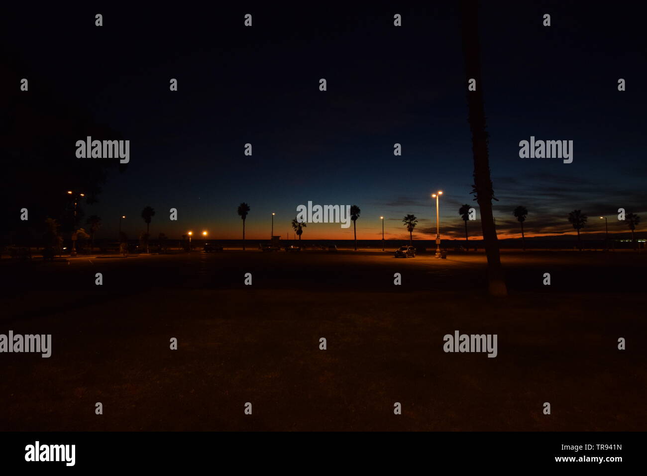 California Beach bei Nacht Stockfoto