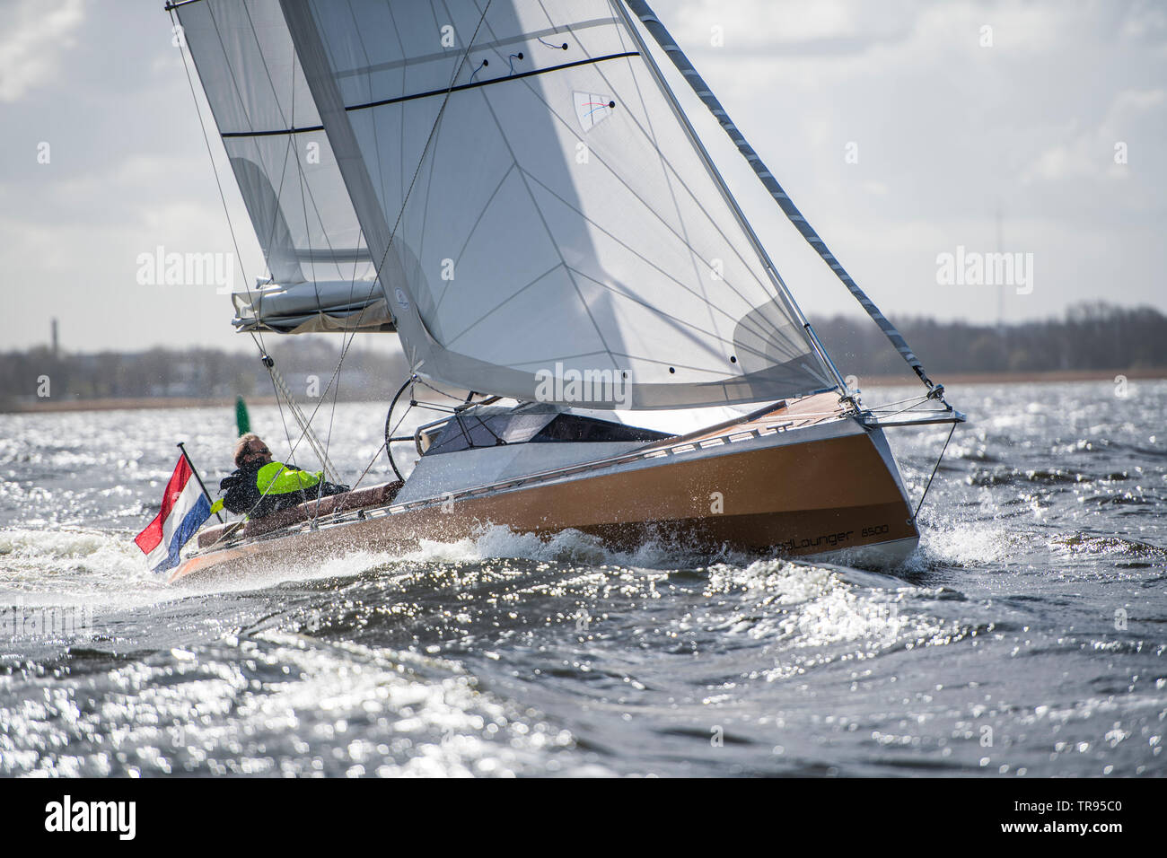 Aluminium yacht Speedlounger in Holland gebaut Stockfoto