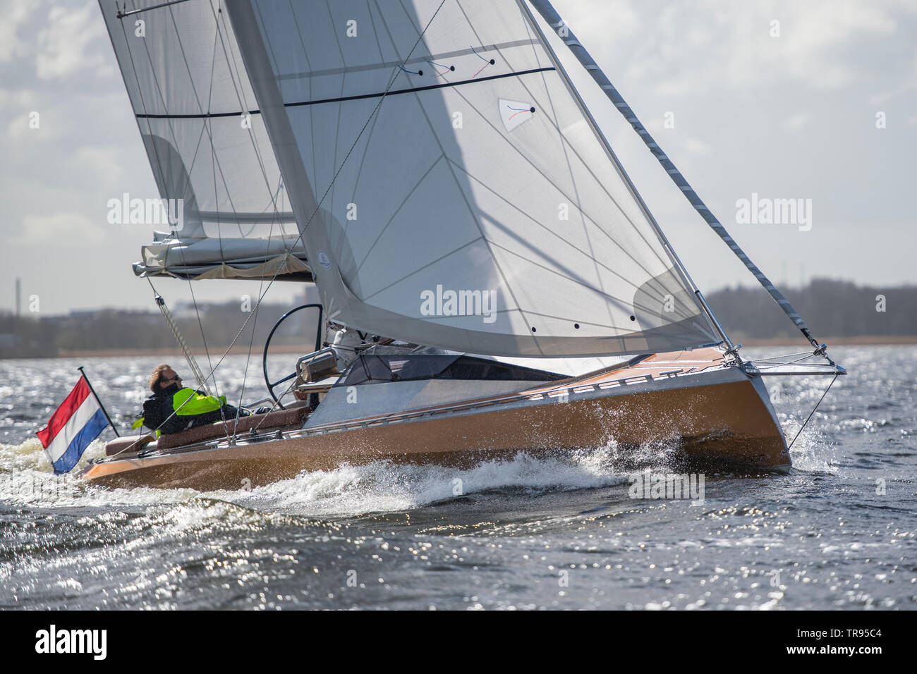 Aluminium yacht Speedlounger in Holland gebaut Stockfoto