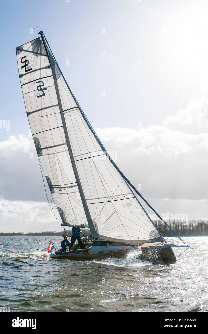 Aluminium yacht Speedlounger in Holland gebaut Stockfoto