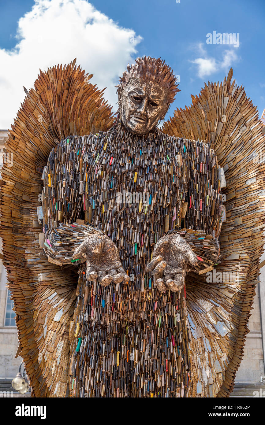 Das Messer Engel in Victoria Square, Birmingham, England. Stockfoto