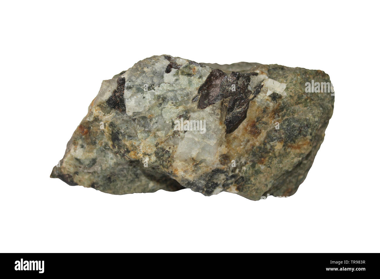 Nephelin - Sphen (Bolton, Masachusetts) alias nephelite Na 3 KAl 4 Si 4 O 16 ein Aluminiumsilikat, das auftritt, in den aufdringlichen und vulkanischen Felsen mit niedrigen silic Stockfoto