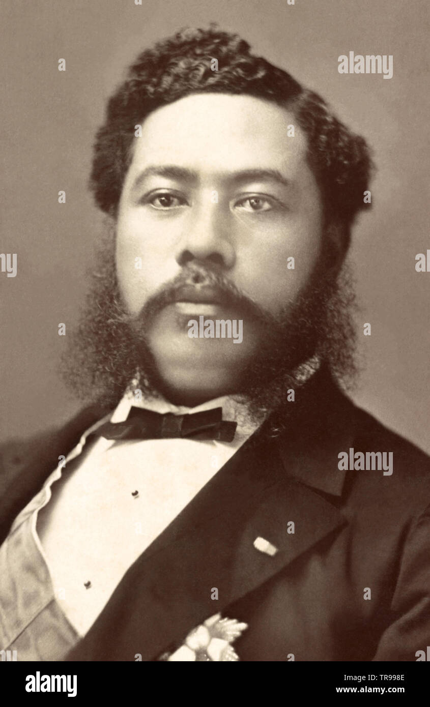 König David Kalākaua (1836-1891), manchmal Das merrie Monarch, war der letzte König und vorletzten Monarch des Königreiches Hawai i bezeichnet. (Foto c 1880) Stockfoto