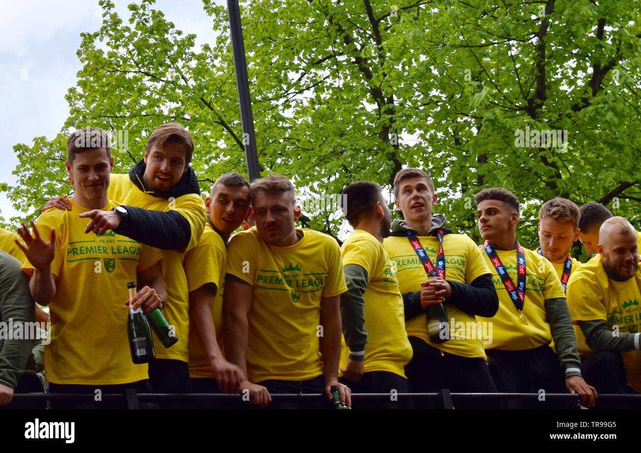 Norwich City Förderung Parade 6. Mai 2019 Norwich City Center Stockfoto