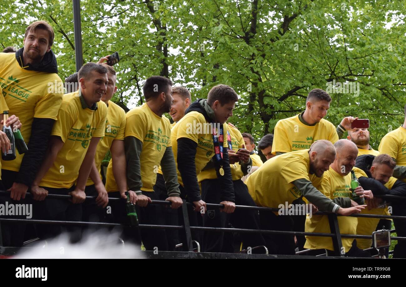 Norwich City Förderung Parade 6. Mai 2019 Norwich City Center Stockfoto