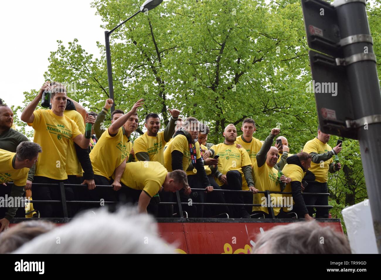 Norwich City Förderung Parade 6. Mai 2019 Norwich City Center Stockfoto