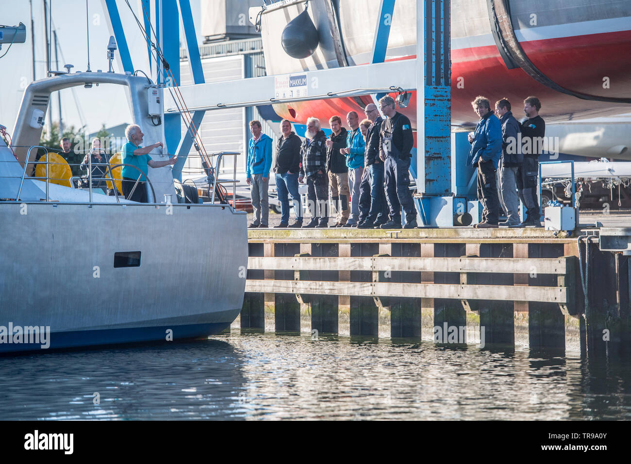 Segelyacht Qilak an K M Werft in Holland gebaut. Stockfoto