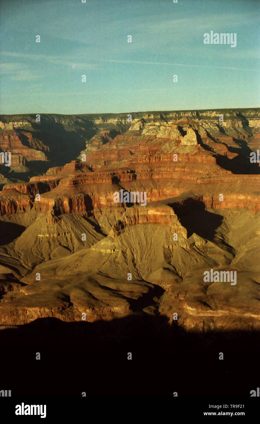 Ein Blick in den Grand Canyon, circa 1996. Foto von einem 35-mm-Negativ. Stockfoto