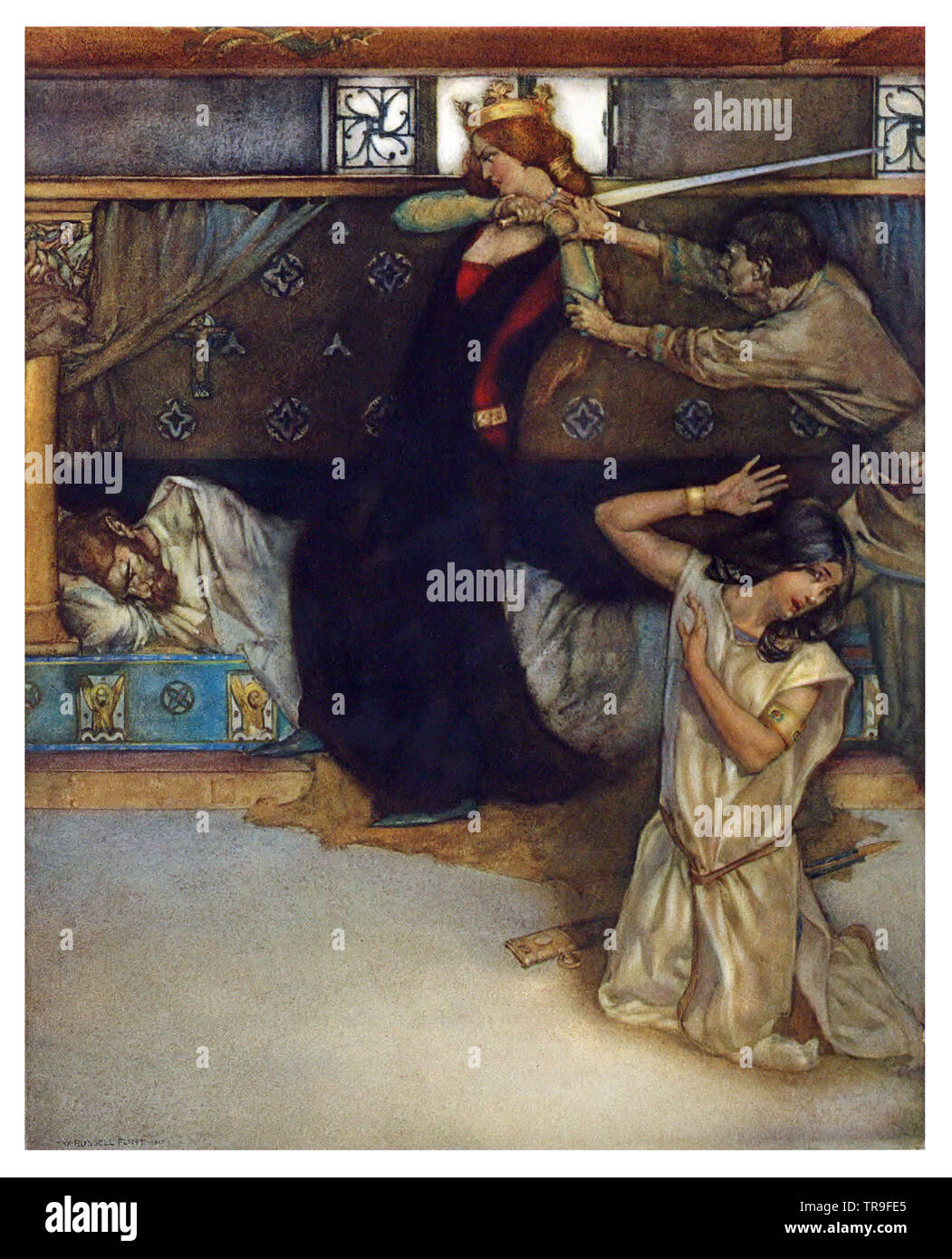 Le Morte D'Arthur von William Russell Flint Stockfoto